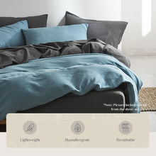 Load image into Gallery viewer, Cosy Club Quilt Cover Set Cotton Duvet Single Blue Dark Blue
