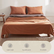 Load image into Gallery viewer, Cosy Club Sheet Set Cotton Sheets Double Orange Brown
