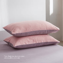 Load image into Gallery viewer, Cosy Club Washed Cotton Sheet Set Pink Purple Double
