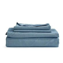 Load image into Gallery viewer, Cosy Club Washed Cotton Sheet Set Blue King

