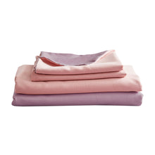 Load image into Gallery viewer, Cosy Club Washed Cotton Sheet Set Pink Purple Queen
