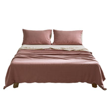 Load image into Gallery viewer, Cosy Club Sheet Set Cotton Sheets Queen Vanilla Rhubarb
