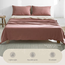 Load image into Gallery viewer, Cosy Club Sheet Set Cotton Sheets Single Red Beige
