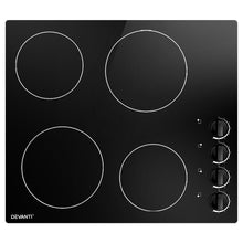 Load image into Gallery viewer, Devanti Ceramic Cooktop 60cm Electric Kitchen Burner Cooker 4 Zone Knobs Control
