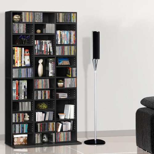 Artiss Adjustable Book Storage Shelf Rack Unit - Black - Oceania Mart