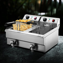 Load image into Gallery viewer, Devanti Commercial Electric Deep Fryer Twin Frying Basket Chip Cooker Countertop - Oceania Mart

