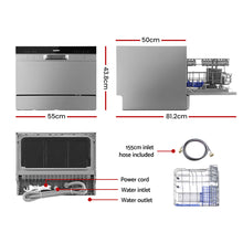 Load image into Gallery viewer, Comfee Benchtop Dishwasher 6 Place Setting Countertop Dishwasher Freestanding
