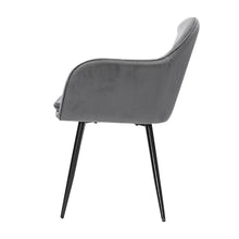 Load image into Gallery viewer, 2x Dining Chairs Kitchen Steel Chair Velvet Removable Cushion Seat Covers
