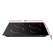 Load image into Gallery viewer, Devanti Induction Cooktop 60cm Ceramic Glass 4 Buner
