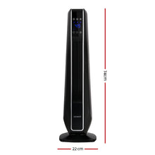 Load image into Gallery viewer, Devanti Electric Ceramic Tower Fan Heater Portable Oscillating Remote Control 2400W Black - Oceania Mart
