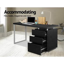 Load image into Gallery viewer, Artiss Metal Desk with 3 Drawers - Black
