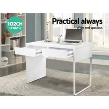 Load image into Gallery viewer, Artiss Metal Desk with 2 Drawers - White
