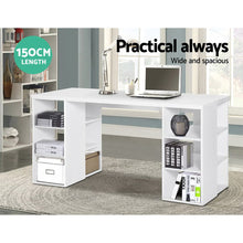 Load image into Gallery viewer, 3 Level Desk with Storage &amp; Bookshelf - White
