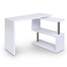 Load image into Gallery viewer, Artiss Rotary Corner Desk with Bookshelf - White
