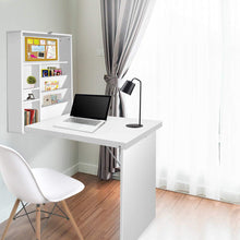 Load image into Gallery viewer, Artiss Foldable Desk with Bookshelf - White
