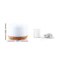 Load image into Gallery viewer, DEVANTI Aroma Diffuser Aromatherapy LED Night Light Air Humidifier Purifier Light Wood Grain 500ml
