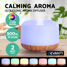 Load image into Gallery viewer, DEVANTI Aroma Diffuser Aromatherapy LED Night Light Air Humidifier Purifier Light Wood Grain 500ml
