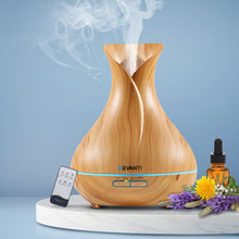Load image into Gallery viewer, Devanti 400ml 4 in 1 Aroma Diffuser remote control - Light Wood
