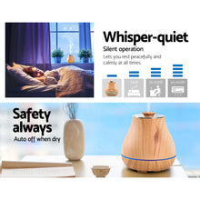 Load image into Gallery viewer, DEVANTi Aroma Diffuser Air Humidifier Light Wood Grain 400ml
