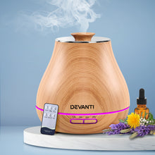 Load image into Gallery viewer, DEVANTi Aroma Diffuser Air Humidifier Light Wood Grain 400ml
