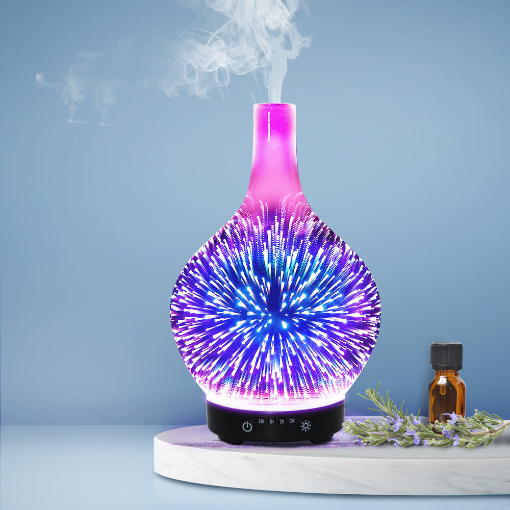 Aroma Diffuser 3D LED Light Oil Firework Air Humidifier 100ml - Oceania Mart
