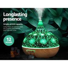 Load image into Gallery viewer, DEVANTI Aroma Aromatherapy Diffuser 3D LED Night Light Firework Air Humidifier Purifier 400ml Remote Control
