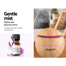 Load image into Gallery viewer, Devanti Aromatherapy Diffuser Aroma Essential Oils Air Humidifier LED Light 130ml
