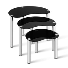 Load image into Gallery viewer, Artiss Set Of 3 Glass Coffee Tables - Black
