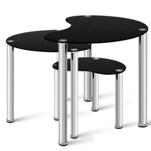 Load image into Gallery viewer, Artiss Set Of 3 Glass Coffee Tables - Black
