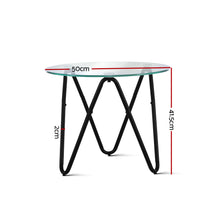 Load image into Gallery viewer, Artiss Coffee Table Glass End Side Tables High Gloss Display Modern Furniture 50X50CM - Oceania Mart
