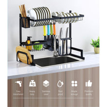 Load image into Gallery viewer, 2-Tier 65cm Stainless Steel Kitchen Shelf Organizer Dish Drying Rack Over Sink - Oceania Mart
