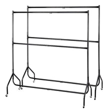 Load image into Gallery viewer, Set of 2 Clothes Racks Metal Garment Display Rolling Double Rails Hanger Airer Stand - Oceania Mart
