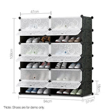 Load image into Gallery viewer, Shoe Storage Cabinet Shoes Rack Shelf Cube Organiser Stackable Portable 6 Tier
