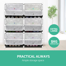 Load image into Gallery viewer, Shoe Storage Cabinet Shoes Rack Shelf Cube Organiser Stackable Portable 6 Tier
