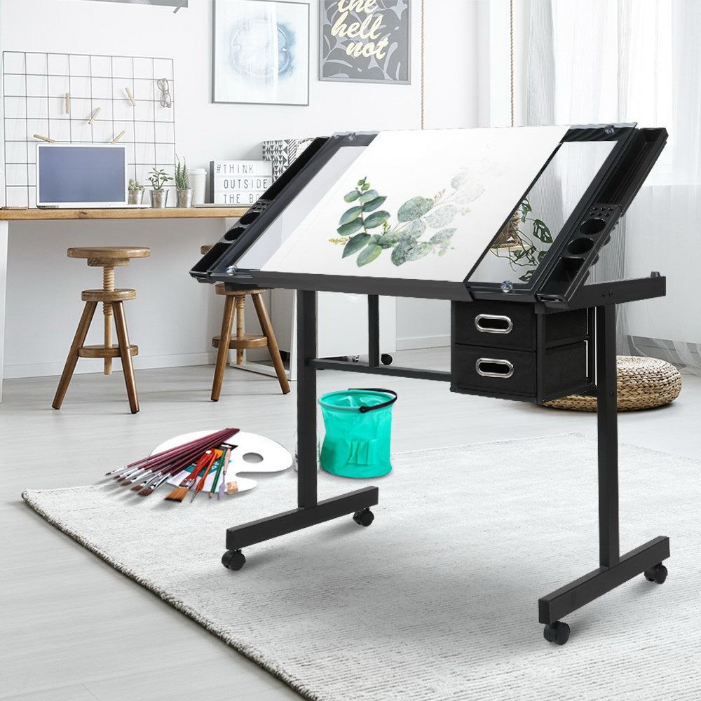 Artiss Adjustable Drawing Desk - Black and Grey - Oceania Mart