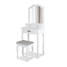 Load image into Gallery viewer, Artiss Dressing Table Stool Mirror Drawer Makeup Jewellery Cabinet White Desk
