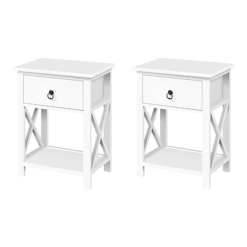 Artiss Bedside Tables Drawers Side Table Nightstand Lamp Chest Unit Cabinet x2 - Oceania Mart