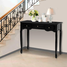 Load image into Gallery viewer, Hallway Console Table Hall Side Dressing Entry Display 3 Drawers Black
