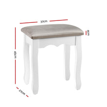 Load image into Gallery viewer, Artiss Dressing Table Stool Makeup Chair Bedroom Vanity Velvet Fabric Grey

