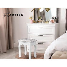 Load image into Gallery viewer, Artiss Dressing Stool Bedroom White Make Up Chair Living Room Fabric Furniture - Oceania Mart
