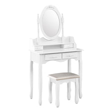 Load image into Gallery viewer, 4 Drawer Dressing Table with Mirror - White

