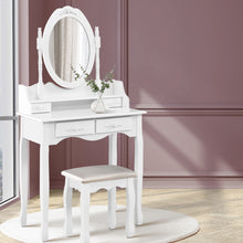 Load image into Gallery viewer, 4 Drawer Dressing Table with Mirror - White
