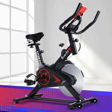 Load image into Gallery viewer, Spin Exercise Bike Flywheel Fitness Commercial Home Workout Gym Phone Holder Black
