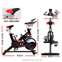 Load image into Gallery viewer, Everfit Spin Exercise Bike Fitness Commercial Home Workout Gym Equipment Black
