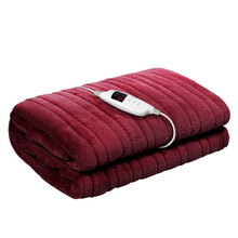 Load image into Gallery viewer, Giselle Bedding Electric Throw Blanket - Burgundy
