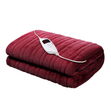 Load image into Gallery viewer, Giselle Bedding Electric Throw Blanket - Burgundy
