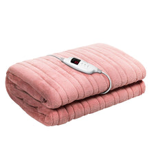 Load image into Gallery viewer, Giselle Bedding Heated Electric Throw Rug Fleece Sunggle Blanket Washable Pink
