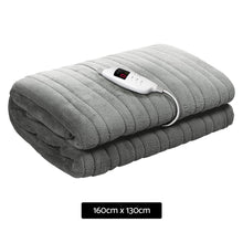 Load image into Gallery viewer, Giselle Bedding Heated Electric Throw Rug Fleece Sunggle Blanket Washable Silver
