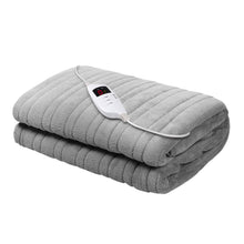 Load image into Gallery viewer, Giselle Bedding Heated Electric Throw Rug Fleece Sunggle Blanket Washable Silver
