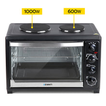 Load image into Gallery viewer, Devanti 45L Convection Oven with Hotplates - Black
